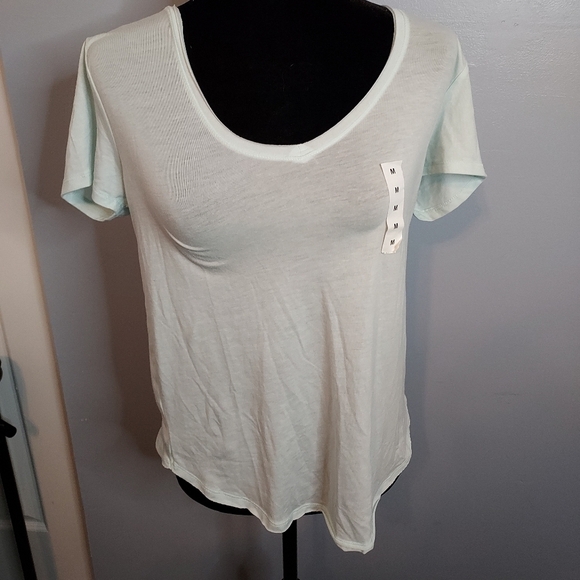 SO Perfect Tee Size Medium V-Neck Teal - Picture 2 of 9